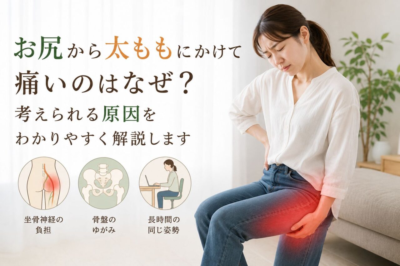 お尻から太ももにかけて痛みを感じる女性