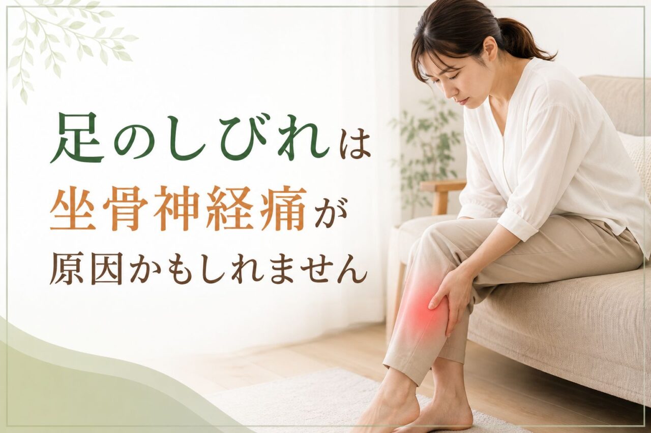 足のしびれを感じる女性と坐骨神経痛の関係