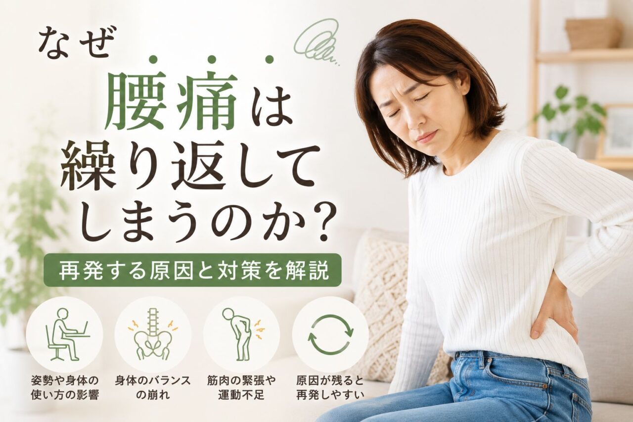 繰り返す腰痛で悩む女性