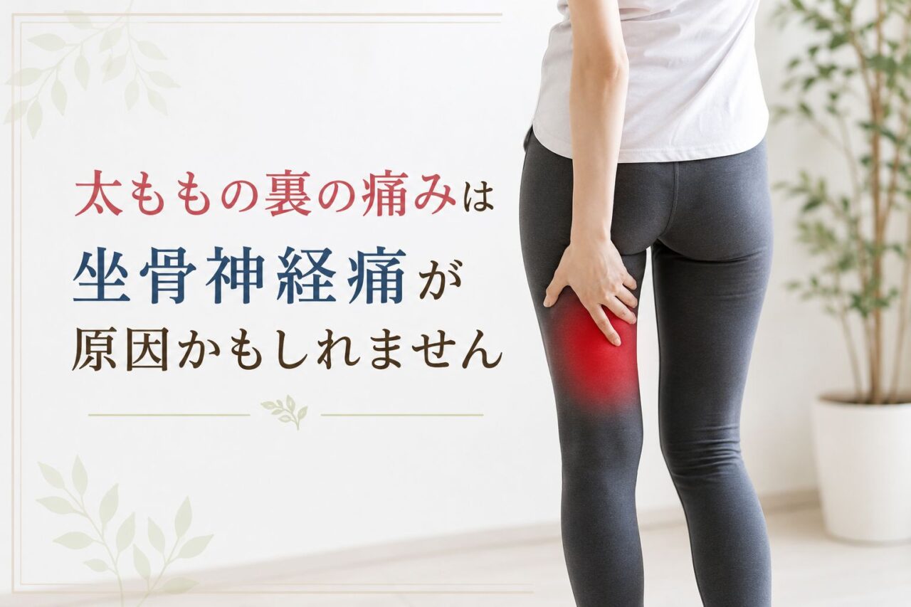 太ももの裏の痛みを感じる女性と坐骨神経痛の関係